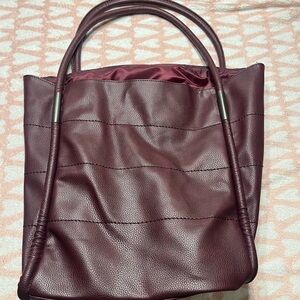 Neiman Marcus burgundy tote bag